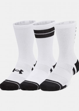 UNDER ARMOUR PERFORMANCE TECH CREW SOCKS 3-PACK ΑΣΠΡΟ