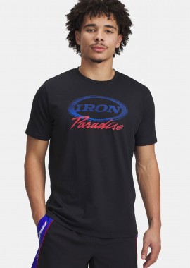 UNDER ARMOUR - UNDER ARMOUR PROJECT ROCK IRON GRAPHIC T-SHIRT ΜΑΥΡΟ