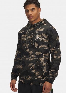 UNDER ARMOUR - UNDER ARMOUR PROJECT ROCK TERRY PRINTED HOODIE ΧΑΚΙ