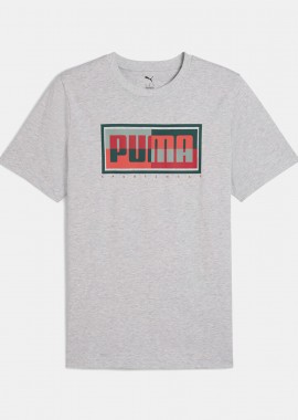 PUMA GRAPHICS PUMA BOX T-SHIRT ΓΚΡΙ