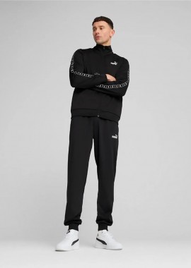 PUMA POLYESTER TAPE TRACKSUIT ΜΑΥΡΟ