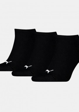 PUMA UNISEX PLAIN SNEAKER SOCKS 3 PACK ΜΑΥΡΟ