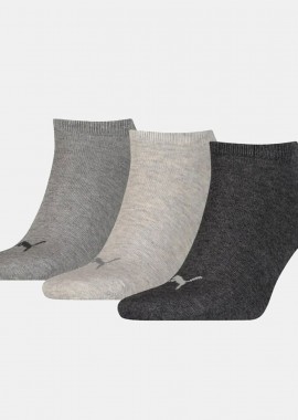 PUMA UNISEX PLAIN SNEAKER SOCKS 3 PACK ΠΟΛΥΧΡΩΜΟ