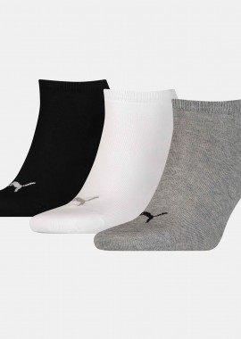 PUMA UNISEX PLAIN SNEAKER SOCKS 3 PACK ΠΟΛΥΧΡΩΜΟ