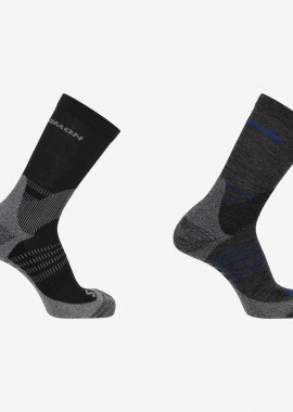 SALOMON - SALOMON OUTDOOR X ULTRA ACCESS CREW SOCKS 2-PACK ΓΚΡΙ