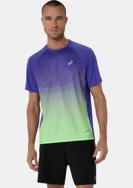 ASICS ROAD FADE RUNNING T-SHIRT ΜΠΛΕ