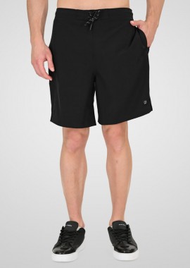 REBASE - REBASE LONG SWIM SHORTS ΜΑΥΡΟ