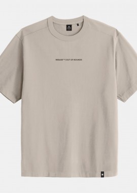 REBASE THIN HIGH DENSITY PRINT HEAVY JERSEY T-SHIRT ΓΚΡΙ