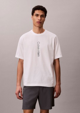 CALVIN KLEIN PERFORMANCE COTTON BLEND GYM T-SHIRT ΑΣΠΡΟ