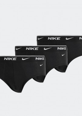 NIKE EVERYDAY COTTON STRETCH BRIEF 3 PACK ΜΑΥΡΟ