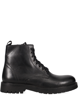 Μαύρο ανδρικό δερμάτινο μποτάκι