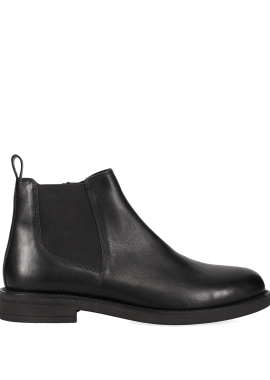 Μαύρο ανδρικό δερμάτινο μποτάκι