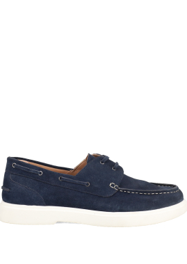 Μπλε σκούρο δερμάτινο ανδρικό boat shoe