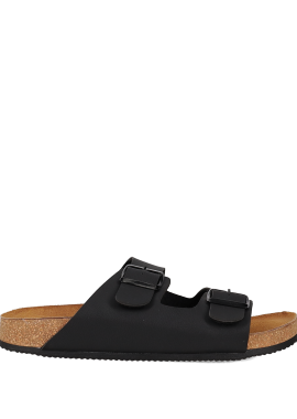 Μαύρο ανδρικό footbed σανδάλι