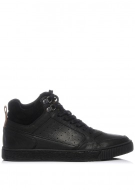 Ανδρικό μαύρο δερμάτινο sneaker μποτάκι