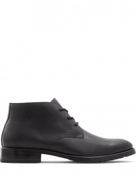 Μαύρο ανδρικό δερμάτινο μποτάκι DWOHALOTH