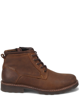 Καφέ δερμάτινο ανδρικό μποτάκι