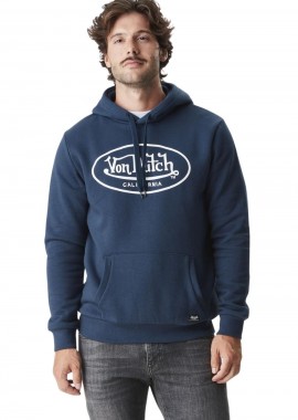 VON DUTCH - VON DUTCH Ανδρικό Φούτερ με Κουκούλα VD/1/SWC/BRAND/NV - BLUE-VD/1/SWC/BRAND/NV-BLUE