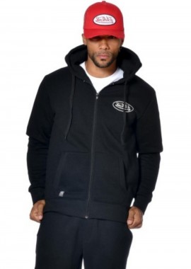 VON DUTCH - VON DUTCH Ανδρική Ζακέτα με Φερμουάρ VD/1/SWZ/SLI/NRW- Μαύρη-VD/1/SWZ/SLI/NRW-BLACK