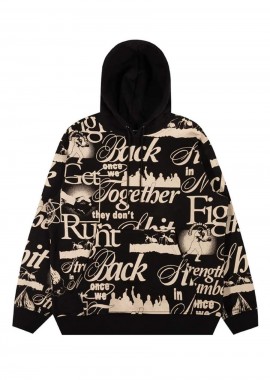 THE HUNDREDS - THE HUNDREDS Φούτερ με Κουκούλα Fight Back Pullover - Μαύρο-T24F102006-BLACK