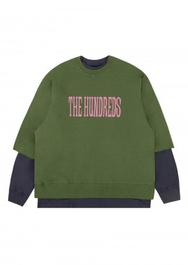 THE HUNDREDS Φούτερ λαιμόκοψη Layer Crewneck - Πράσινο-T24F202004-GREEN
