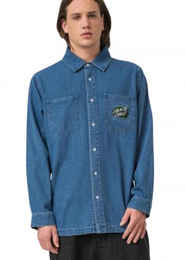 SANTA CRUZ - SANTA CRUZ Πουκάμισα Global Oval Dot Denim Shirt - BLUE-SCA-SHT-0890-BLUE