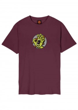 SANTA CRUZ T-Shirts Hand Dot Front T-Shirt - ΒΟΥΡΓΟΥΝΔΙ-SCA-TEE-12741