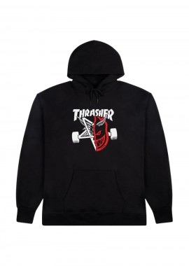 THRASHER - Thrasher x Spitfire Φούτερ Thrash & Burn - Μαύρο-315075-BLACK