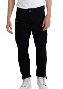 REPLAY Ανδρικό Παντελόνι Cargo M9873A.000.84387 - BLACK-M9873A.000.84387-BLACK