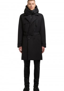 KHUJO - KHUJO TARM Ανδρικό Trench Παλτό Μαύρο-2120CO253-BLACK