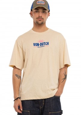 Von Dutch Ανδρικό T-Shirt Vintage Print - Μπεζ-VD/1/H/TR/CAL/CR-BEIGE