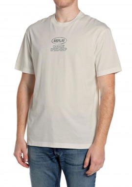 Replay M3348 Ανδρικό T-Shirt - Μπεζ-M3348 .000.2660-WHITE