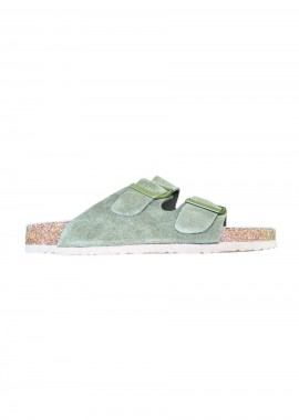 COLORS OF CALIFORNIA - COLORS OF CALIFORNIA Παντόφλες MAN TWO BUCKLES SUEDE-Πράσινο-HC.BIOM56
