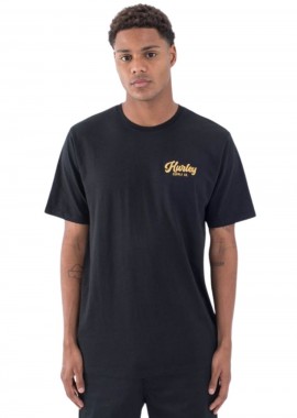 HURLEY Ανδρικό T-Shirt RACEWAY SLUB - ΜΑΥΡΟ-MMTS02369-BLACK