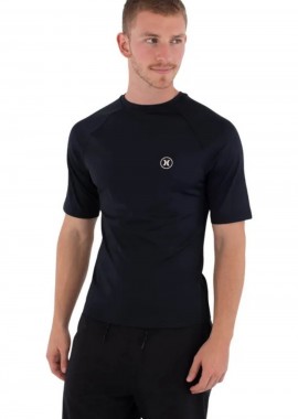 HURLEY Ανδρικό Rashguard Rash Slim Fit Icon Circle S/S - Μαύρο-MLEU00003-BLACK