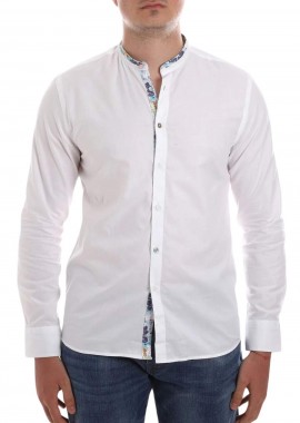 SSEINSE Πουκάμισα Coreana M/L - BIANCO-CE882SS-BLUE