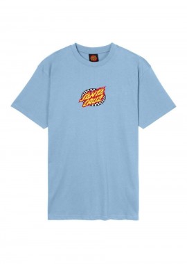SANTA CRUZ T-Shirts Oval Check Flame Front T-Shirt - Γαλάζιο-SCA-TEE-11404-LIGHT BLUE