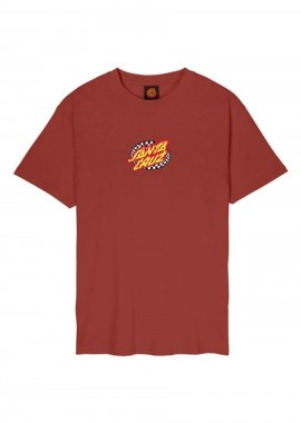 SANTA CRUZ T-Shirts Oval Check Flame Front T-Shirt - Κόκκινο-SCA-TEE-11416-RED
