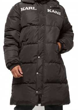 KARL KANI - KARL KANI Μπουφάν KK RETRO HOODED LONG PUFFER JACKET - BLACK-KM233-039-1-BLACK