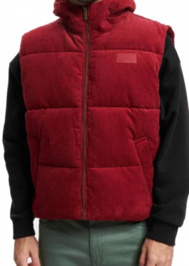 KARL KANI - KARL KANI Αμάνικα Μπουφάν KK RUBBER SIGNATURE CORDUROY PUFFER VEST - RED-KM233-051-1-RED