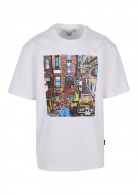 KARL KANI - KARL KANI Ανδρικό T-Shirt WOVEN SIGNATURE COLLABORATION OVERSIZED - Λευκό-KM262-017-1-WHITE