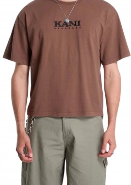 KARL KANI Retro Stencil Boxy T-Shirt - Καφέ-KM262-041-BROWN