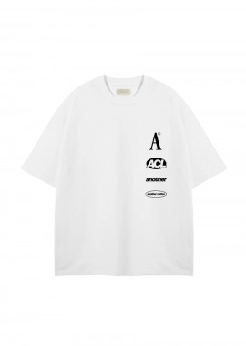 Another Cotton Lab - ANOTHER COTTON LAB Coffee and Workout Oversized T-Shirt - Λευκό-PD00003454-WHITE