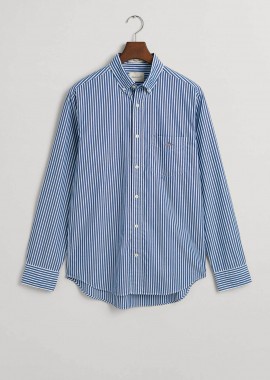 GANT - Gant ανδρικό πουκάμισο button down με ριγέ σχέδιο και τσέπη με κεντημένο λογότυπο Regular Fit - 3000130 Μπλε