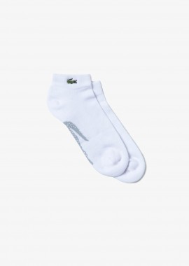 Lacoste ανδρικές κάλτσες μονόχρωμες με κεντημένο λογότυπο και jacquard contrast print - RA4188 Λευκό