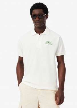LACOSTE - Lacoste ανδρική μπλούζα πόλο πικέ με λογότυπο και tennis ball motif Classic Fit - PH2080 Λευκό