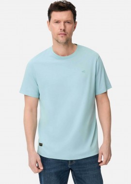 Camel Active ανδρικό T-shirt με κεντημένο monogram Regular Fit - C261-409700-7T07 Πράσινο Aqua