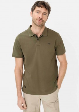 CAMEL ACTIVE - Camel Active ανδρική μπλούζα πόλο πικέ με κεντημένο monogram Regular Fit - C261-409920-7P01 Λαδί