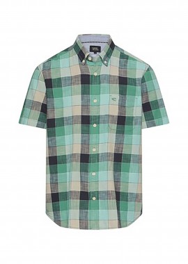 CAMEL ACTIVE - Camel Active ανδρικό κοντομάνικο πουκάμισο button down με τσέπη και κεντημένο monogram Regular Fit - C261-409261-7S61 Πράσινο
