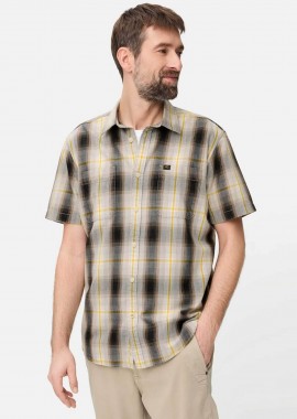 CAMEL ACTIVE - Camel Active ανδρικό κοντομάνικο πουκάμισο με καρό σχέδιο και τσέπη με monogram Regular Fit - C261-409252-7S52 Μπεζ